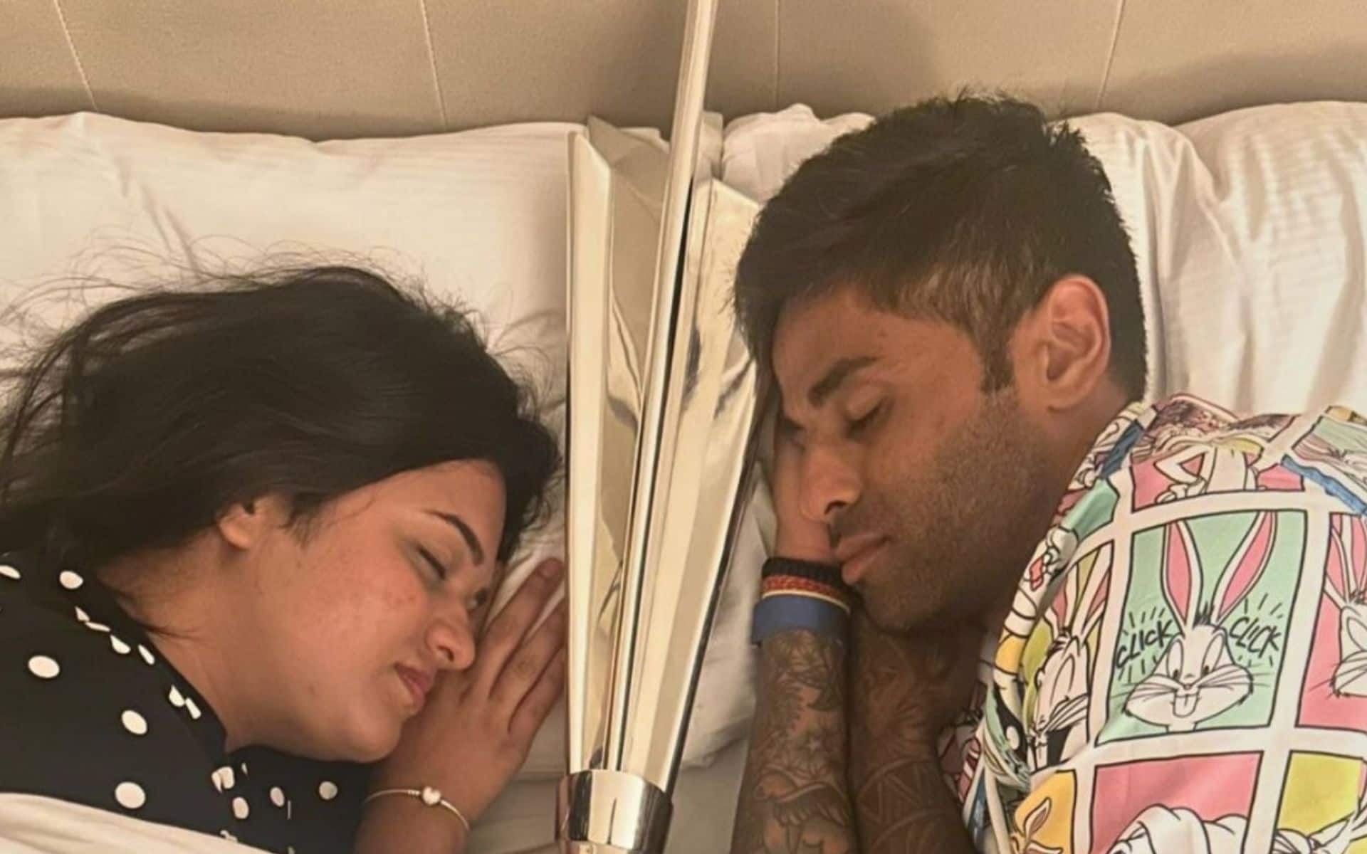 Suryakumar Yadav And His Wife Devisha's Heartwarming Pic With T20 WC Trophy Goes Viral